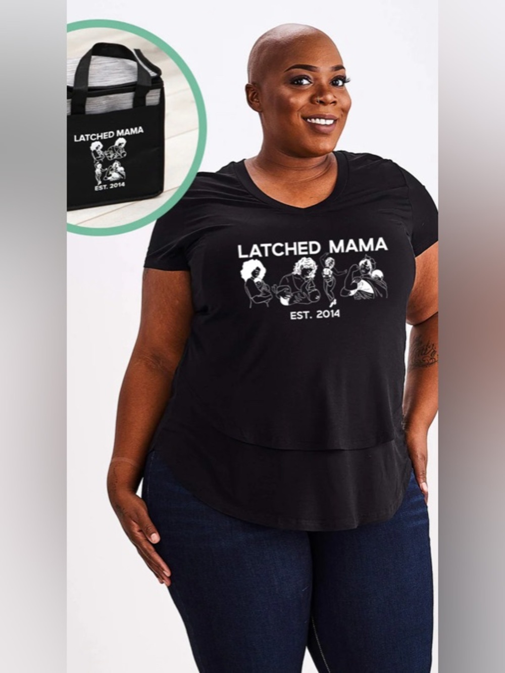 NEW Latched Mama Nursing Graphic easy access nursing Tee and Cooler